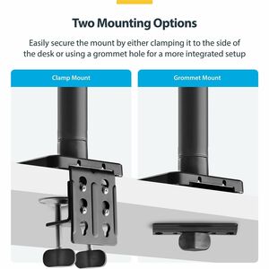 StarTech.com Monitor Desk Mount for up to 49in 32:9 Ultrawide Curved Screen, Mechanical Spring Arm, C-Clamp/Grommet, Max W