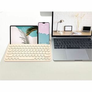 Macally Compact Bluetooth Keyboard for Mac with iPhone or iPad Holder (Brown) - Wireless Connectivity - Bluetooth - Compac