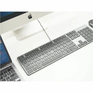 Macally USB Keyboard For Mac (Space Grey) - Cable Connectivity - USB Type A Interface - 104 Key(s) - Mac OS - Computer, No