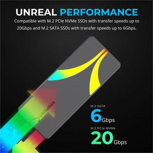 Sabrent Drive Enclosure PCI Express NVMe, M.2, SATA - USB 3.2 (Gen 2x2) Type C Host Interface - UASP Support - 1 x SSD Sup