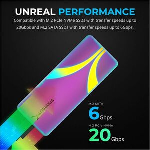 Sabrent Drive Enclosure PCI Express NVMe, M.2, SATA - USB 3.2 (Gen 2x2) Type C Host Interface - UASP Support - 1 x SSD Sup