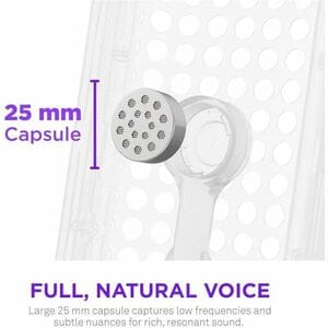 NZXT Capsule Elite AP-PUMIC-W1 Wired Condenser Microphone for Voice, Gaming, Live Streaming, Speech - Matte White - 2 m - 