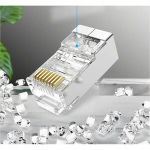 Vention IDA Network Connector - 10 - 1 x RJ-45 Network - Male - Shielding - Silver, Transparent