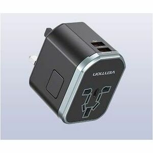 Vention FJC 1.84 kW AC Adapter - Box - Universal Adapter - 1 USB - 2 USB Type-C - 120 V AC, 230 V AC Input - 5 V DC, 9 V D