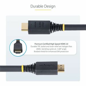 StarTech.com HDMI Audio/Video Cable - 5 m HDMI A/V Cable for Docking Station, Workstation, TV - First End: 1 x HDMI 2.0 Di