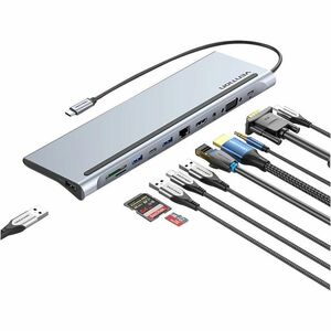 Vention THTHC USB Type C Docking Station for U Disk, Speaker, Printer, TV - Charging Capability - Memory Card Reader - SD,
