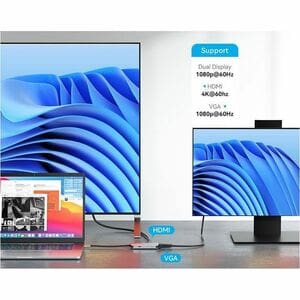 Vention USB Type C Docking Station for Notebook, Tablet, Smartphone, Gaming Console, Monitor - Charging Capability - Grey 