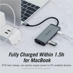 Vention CNDHB USB Type C Docking Station for TV, MacBook - Charging Capability - Memory Card Reader - SD - Portable - 4K U