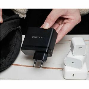 Vention FEG 100 W AC Adapter - Box - Universal Adapter - 1 USB - 2 USB Type-C - For MacBook Pro - Europe - 120 V AC, 230 V