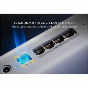 Netgear Orbi RBE872 Wi-Fi 7 IEEE 802.11be Ethernet Drahtlos Router - Triband - 2,40 GHz ISM-Band - 6 GHz UNII-Band - 2,63 