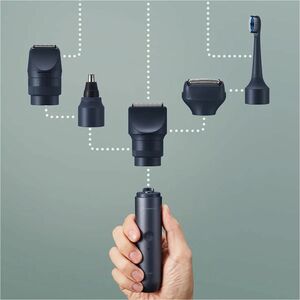 Panasonic Nose/Ear Hair Trimmer Attachment - 6.6 cm Height x 3.3 cm Width x 3.3 cm Depth - Black - Stainless Steel