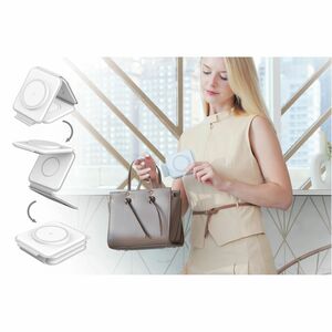 j5create JUPW3215W-N Induction Charger - White - 1 - For iPhone, Qi-enabled Device - Qi2 Certified, Magnetic, Fast Chargin