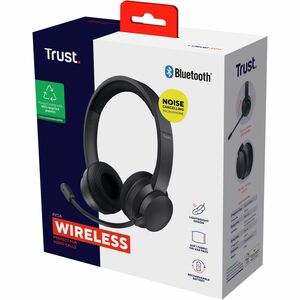 Trust Ayda Kabel/Kabellos Kopfbügel, Auf den Ohren Stereo Headset - Schwarz - Binaural - Ohraufliegend - 20 Hz bis 20 kHz 