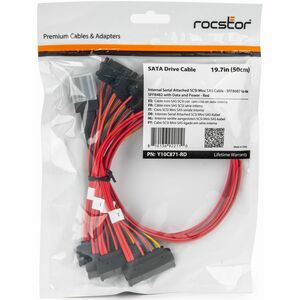 Rocstor 50cm Internal Serial Attached SCSI Mini SAS Cable - SFF8087 to 4x SFF8482 - 1.64 ft Mini-SAS/SATA Data Transfer Ca