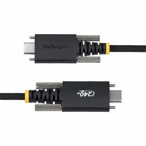 StarTech.com 10ft (3m) USB-C Charging Cable, Side Screw Locking, 240W (5A) PD EPR, Silicone Jacket w/Braid, Rugged USB 2.0