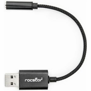 Rocstor USB Type-A to 3.5 mm Headphone Jack Adapter - 7.92" Mini-phone/USB Audio Cable for Headphone, Tablet, PC, Phone, G