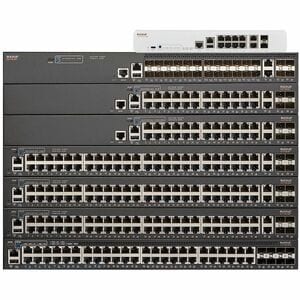 ICX7150 switch 24x10/100/1000Mbps PoE+ ports 2x1 GbE RJ45 uplink-ports 4x10 GbE SFP+ stacking uplink-ports 370W PoE budget