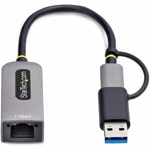 StarTech.com Gigabit Ethernet Adapter for Notebook, Desktop Computer - 10/100/1000Base-T - Portable - Grey - USB 3.2 (Gen 