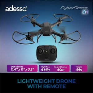 Adesso Entry Level Drone - 2.40 GHz - 0.10 Hour Run Time - 196.85 ft Operating Range