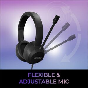 Adesso Xtream P7 Wired Over-the-head Stereo Headset - Black - Binaural - Circumaural - 32 Ohm - 20 Hz to 20 kHz - 182.9 cm