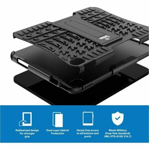 Strike Rugged Case for Apple iPad (11th/10th Gen) (Black) - For Apple iPad (10th Generation), iPad (11th Generation), iPad