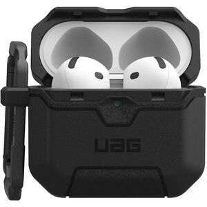 Urban Armor Gear Scout Rugged Charging Case Apple AirPods 4 - Black - Shock Absorbing, Drop Resistant, Anti-slip, Impact R