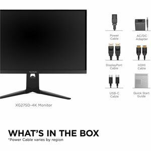 ViewSonic XG275D-4K 27 Inch 4K UHD Gaming Monitor with Switchable Refresh Rate Up to 320Hz, 0.5ms Response Time, AMD FreeS