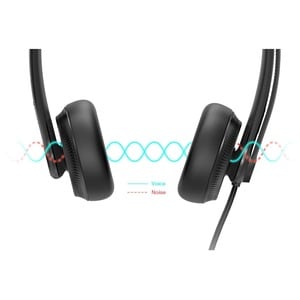 YEALINK YHS34 DUAL HEADSET FOR YEALINK IP PHONE. RJ9 HEADSET JACK HEARING PROTECTION LEATHER EAR CUSHIONS. REPLACING YHS33