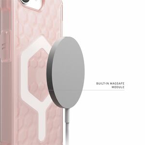 Urban Armor Gear Essential Armor Rugged Case for Apple iPhone 16e Smartphone - Hex Pattern - Rose - Drop Resistant, Impact