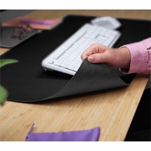 Trust Benya Desk Pad - Rectangular - 900 mm Width430 mm Depth - Polyvinyl Chloride (PVC), Vegan Leather - Black
