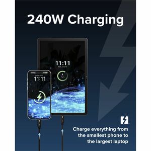 Plugable Thunderbolt 5 Cable with 80Gbps and 240W Charging - Thunderbolt Certified | Up to 120Gbps Bandwidth Boost - Compa