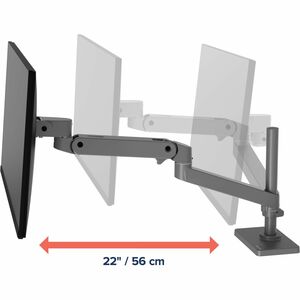 Ergotron Mounting Arm for Monitor, Display, LCD Display - Dark Grey - Height Adjustable - 1 Display(s) Supported - 86.4 cm