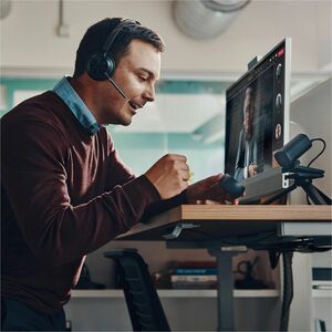 Poly Voyager Focus 2-M Kabel/Kabellos Auf den Ohren, Kopfbügel Stereo Headset - Schwarz - Siri, Google Assistant - Binaura