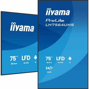 LCD Ecrans à affichages dynamiques iiyama ProLite LH7564UHS-B1AG 1905 mm - 24 Heures/7 Jours Operation - Vertical Alignmen