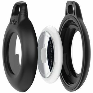 Belkin Bag, AirTag, Key Asset Tracking Tag Holder - 50.8 mm x 43.2 mm x - Plastic - 1 - Black, Transparent - Key Ring