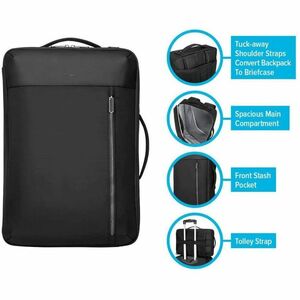 Estuche de transporte Targus Urban TBB595GL (Mochila) para 39.6cm (15.6") Portátil - Negro - Correa de Hombro, Asa de Carr