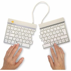 R-Go Split Break Tastatur - Kabellos Konnektivität - USB-Typ C Schnittstelle - Deutsch - QWERTZ Layout - Weiß - Schere Key