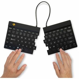 R-Go Split Break Tastatur - Kabellos Konnektivität - USB-Typ C Schnittstelle - Englisch (US) - QWERTY Layout - Schwarz - S