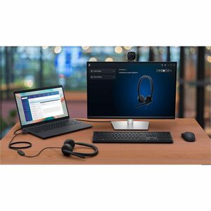 Dell WH3024 Wired Over-the-head, On-ear Stereo Headset - Microsoft Teams Certification - Binaural - Supra-aural - 20 Hz to