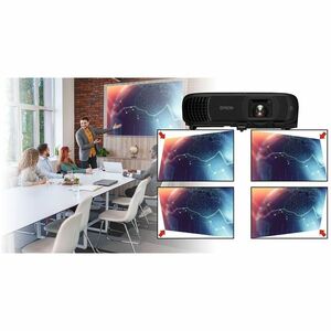 Epson PowerLite 1290 3LCD Projector - 16:10 - Ceiling Mountable - Black - 1920 x 1080 - Front, Ceiling, Rear - 1080p - 550