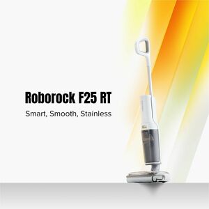 Scopa elettrica Roborock F25 RT senza filo - Bianco, Stainless - 870 mL Capacità serbatoio acqua - Batteria - Batteria ric