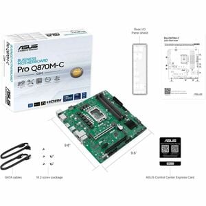 Asus Pro PRO Q870M-C-CSM Desktop Motherboard - Intel Q870 Chipset - Socket LGA-1851 - Micro ATX - Core Ultra Processor Sup