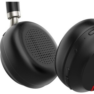 TEAMS CERTIFIED DUAL EAR OVER-THE-HEAD HEADSET COLOR: BLACK BUSYLIGHT ON HEADSET LEATHER EAR CUSHIONS SUPPORT WIRELESS CHA