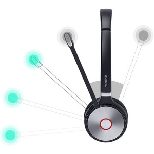 Yealink WH66 Wired/Wireless Over-the-ear Stereo Headset - Black/Silver - Binaural - Ear-cup - 16000 cm - Bluetooth/DECT - 