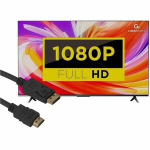 Cavo A/V Cablexpert - 3 m DisplayPort/HDMI - 1 - Cable for Televisore LCD, Monitor LCD, LCD - Supporta fino a1920 x 1080 -