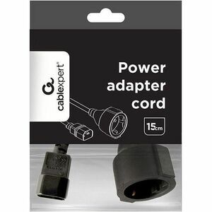 Cavo adattatore Cablexpert - 15 cm - Per UPS, PDU - IEC 60320 C14 / Schuko - 0.75mm2 Spessore - 10 A - Nero
