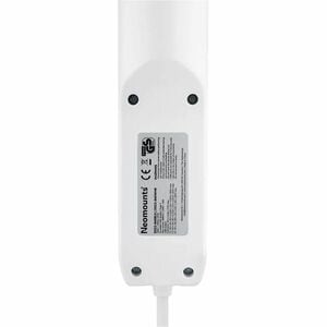 Neomounts VOLT DS22-840WH6 Power Outlet - 3 x Power Receptacles - 230 V AC Clamp Mount, Desktop, Under Table - White - Pla