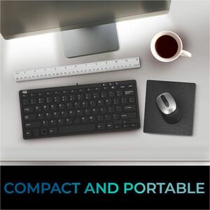 Adesso EasyTouch AKB-425UB Keyboard - Cable Connectivity - USB Interface - TouchPad - English (US) - Black - Membrane Keys