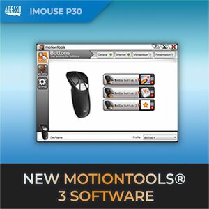 Adesso iMouse P30 Travel Mouse/Presentation Pointer - Radio Frequency - USB - 9 Button(s) - Wireless - 30.48 m - 2.40 GHz 