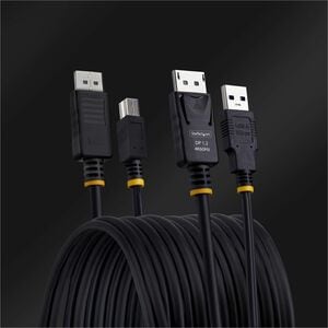 StarTech.com 10ft (3m) DisplayPort and USB 5Gbps KVM Cable, 4K 60Hz, Universally Compatible DP 1.2/USB 3.0 Combo Cable for